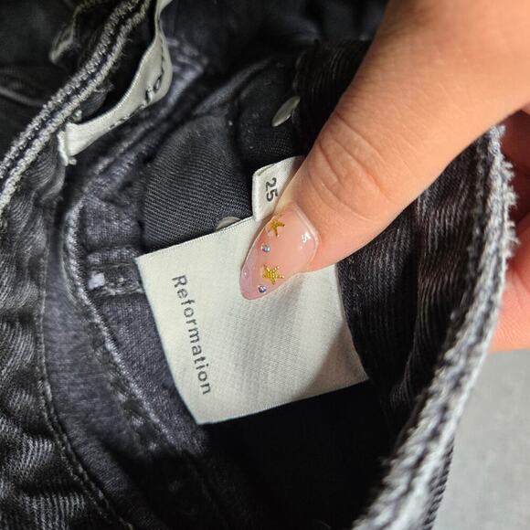 Reformation Seamed Jean Black Size: 25 - Picture 6 of 8